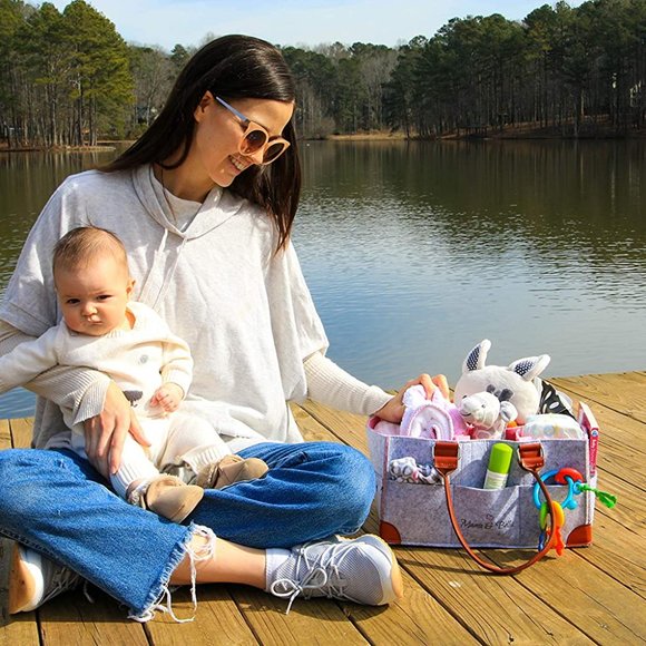 Diaper Caddy Organizer- Felt Baby basket - Picture 3 of 6